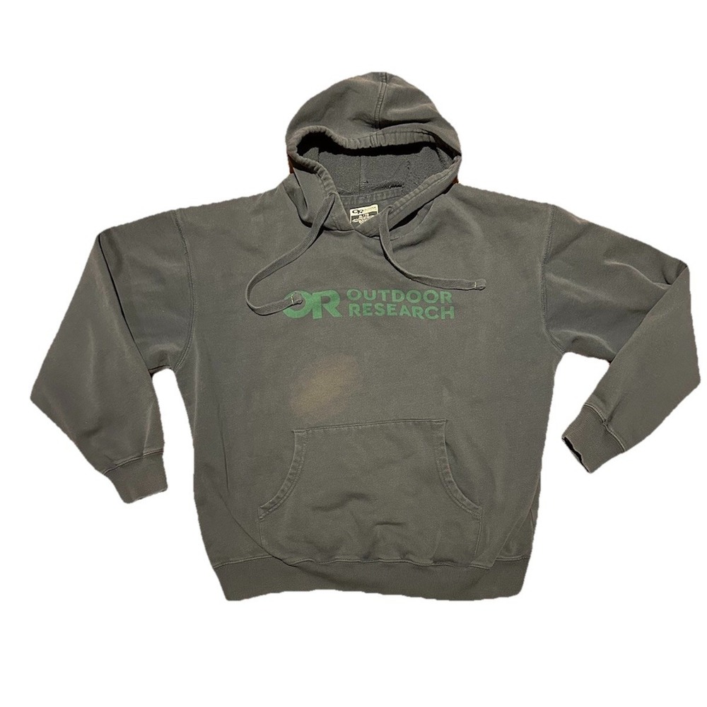Outdoor Research Advocate Hoodie‎ Mens XL Blue Fleece Sweatshirt Organic Cotton